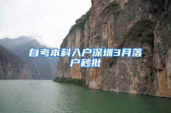 自考本科入户深圳3月落户秒批