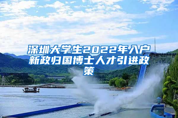 深圳大学生2022年入户新政归国博士人才引进政策