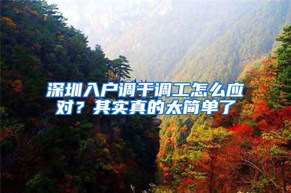 深圳入户调干调工怎么应对？其实真的太简单了
