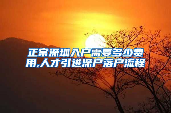 正常深圳入户需要多少费用,人才引进深户落户流程