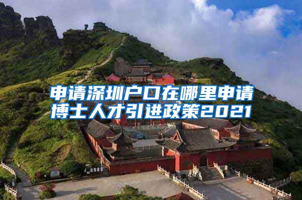申请深圳户口在哪里申请博士人才引进政策2021