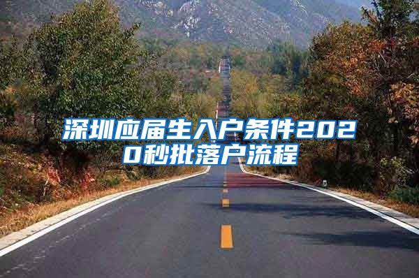 深圳应届生入户条件2020秒批落户流程