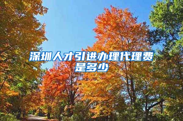 深圳人才引进办理代理费是多少