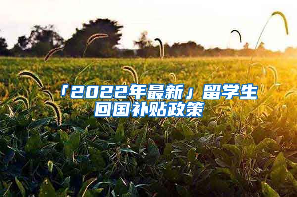 「2022年最新」留学生回国补贴政策