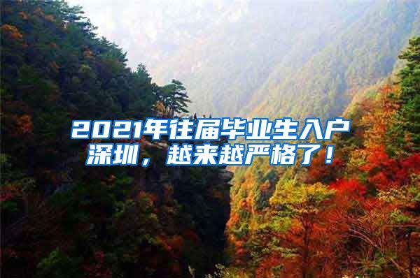 2021年往届毕业生入户深圳，越来越严格了！