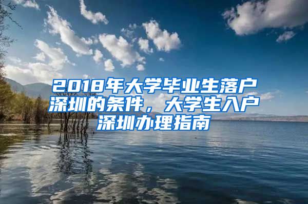 2018年大学毕业生落户深圳的条件，大学生入户深圳办理指南