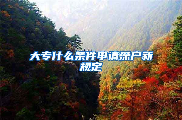 大专什么条件申请深户新规定
