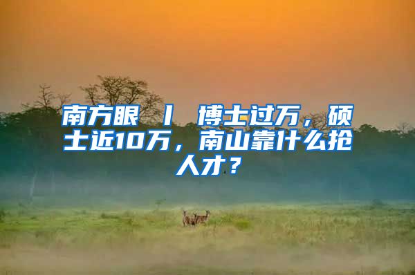南方眼 丨 博士过万，硕士近10万，南山靠什么抢人才？