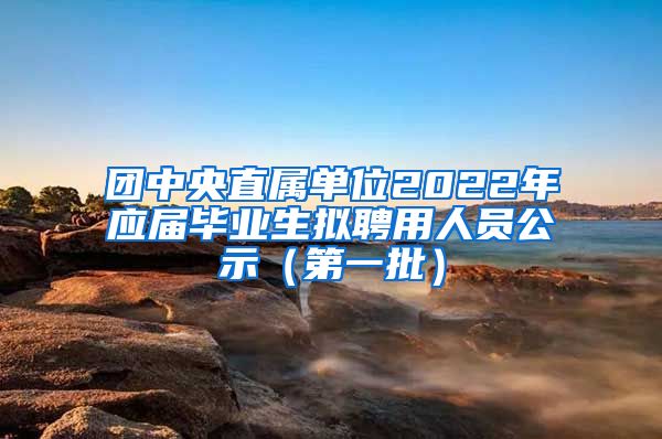 团中央直属单位2022年应届毕业生拟聘用人员公示（第一批）
