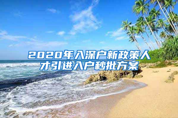 2020年入深户新政策人才引进入户秒批方案