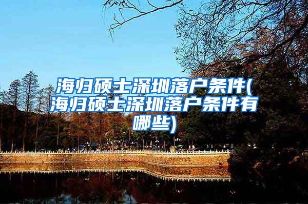 海归硕士深圳落户条件(海归硕士深圳落户条件有哪些)