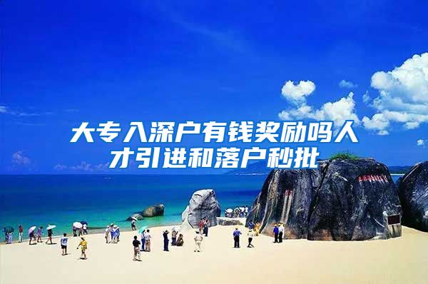 大专入深户有钱奖励吗人才引进和落户秒批