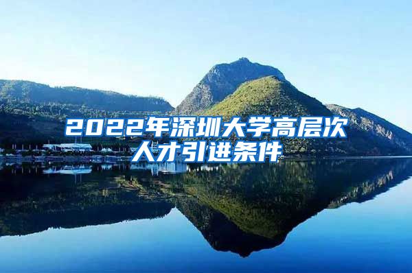 2022年深圳大学高层次人才引进条件