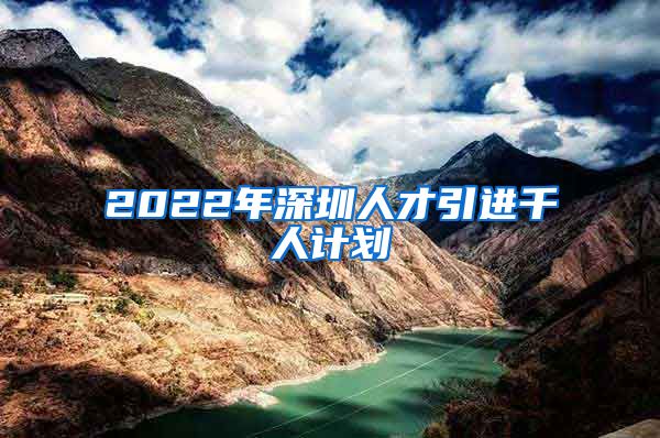 2022年深圳人才引进千人计划