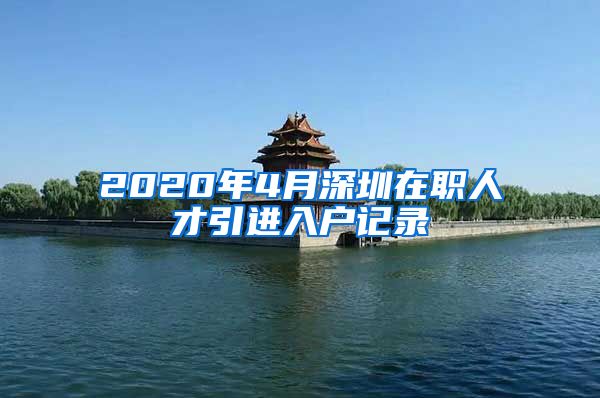 2020年4月深圳在职人才引进入户记录