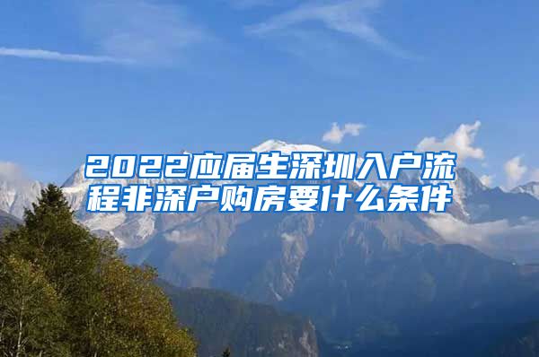 2022应届生深圳入户流程非深户购房要什么条件