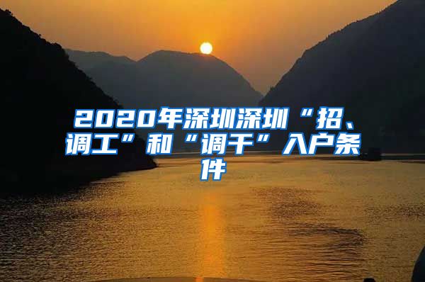 2020年深圳深圳“招、调工”和“调干”入户条件