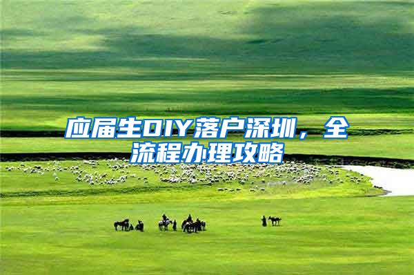 应届生DIY落户深圳，全流程办理攻略