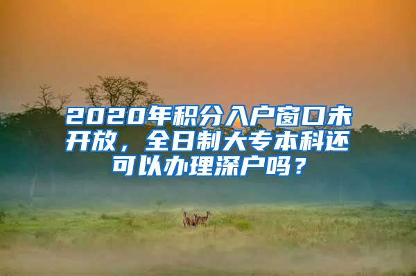 2020年积分入户窗口未开放，全日制大专本科还可以办理深户吗？