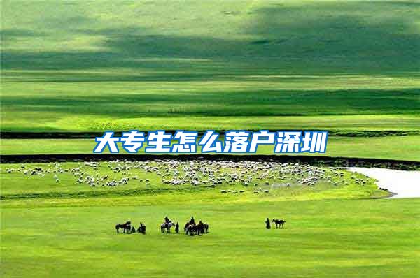 大专生怎么落户深圳