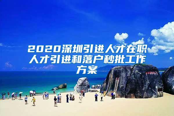 2020深圳引进人才在职人才引进和落户秒批工作方案
