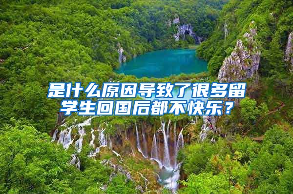 是什么原因导致了很多留学生回国后都不快乐？