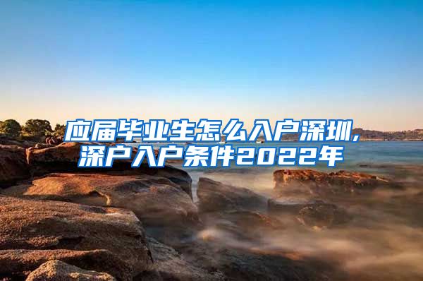应届毕业生怎么入户深圳,深户入户条件2022年