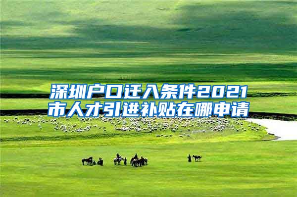 深圳户口迁入条件2021市人才引进补贴在哪申请