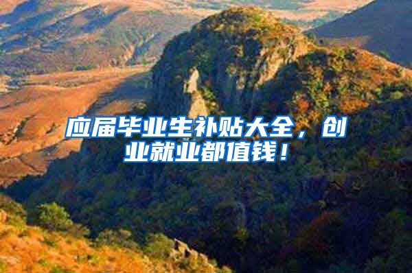 应届毕业生补贴大全，创业就业都值钱！