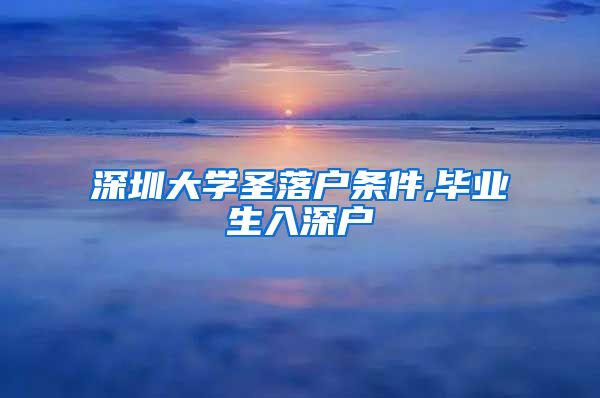 深圳大学圣落户条件,毕业生入深户