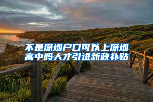 不是深圳户口可以上深圳高中吗人才引进新政补贴