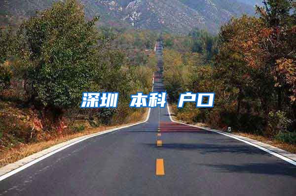 深圳 本科 户口