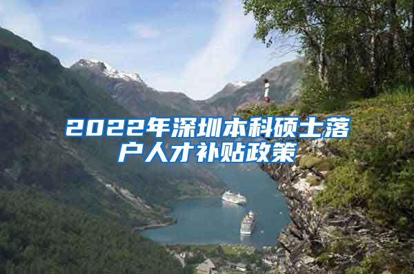 2022年深圳本科硕士落户人才补贴政策