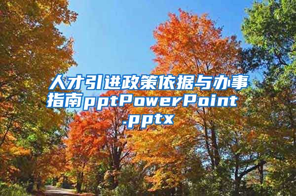 人才引进政策依据与办事指南pptPowerPoint .pptx