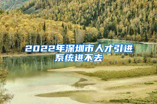 2022年深圳市人才引进系统进不去