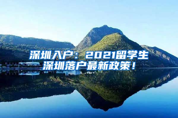 深圳入户：2021留学生深圳落户最新政策！
