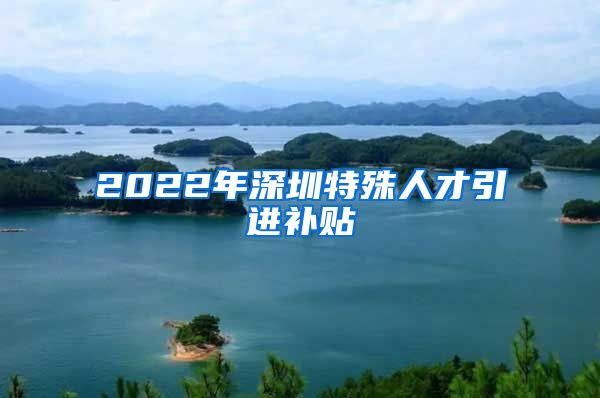 2022年深圳特殊人才引进补贴