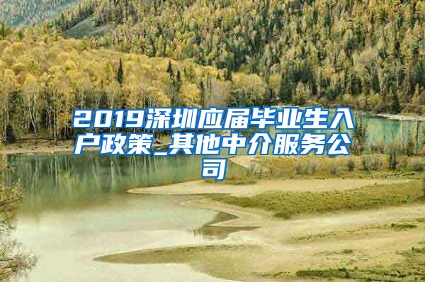2019深圳应届毕业生入户政策_其他中介服务公司