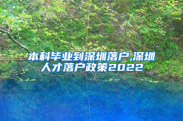 本科毕业到深圳落户,深圳人才落户政策2022