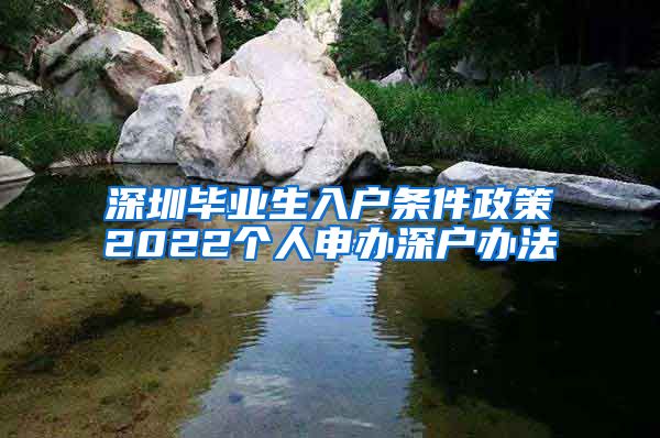 深圳毕业生入户条件政策2022个人申办深户办法