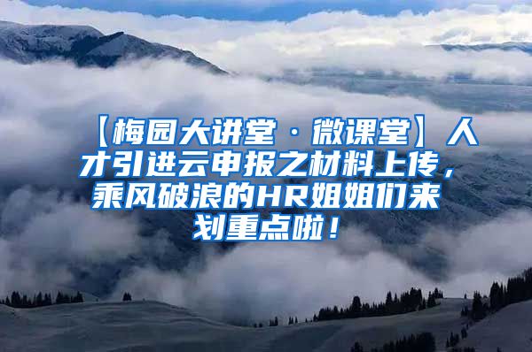 【梅园大讲堂·微课堂】人才引进云申报之材料上传，乘风破浪的HR姐姐们来划重点啦！