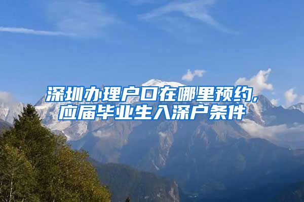 深圳办理户口在哪里预约,应届毕业生入深户条件