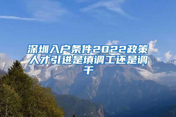 深圳入户条件2022政策人才引进是填调工还是调干