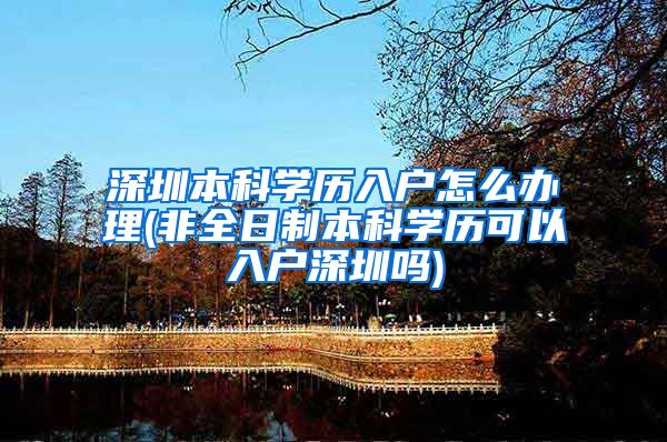 深圳本科学历入户怎么办理(非全日制本科学历可以入户深圳吗)