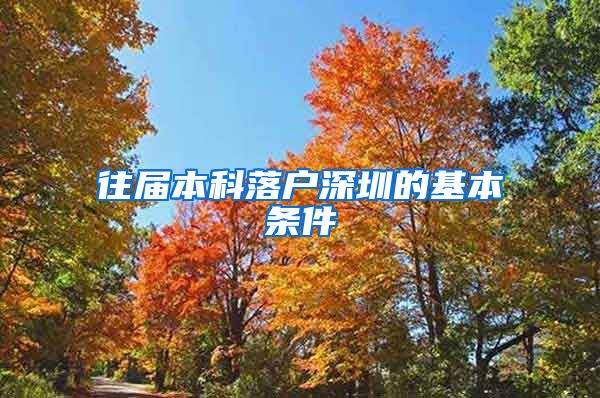 往届本科落户深圳的基本条件