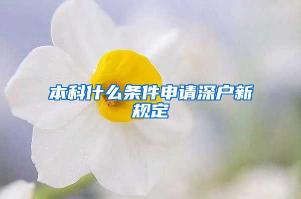 本科什么条件申请深户新规定