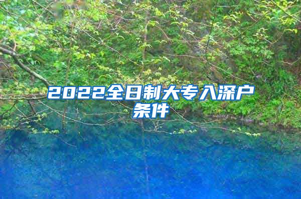 2022全日制大专入深户条件