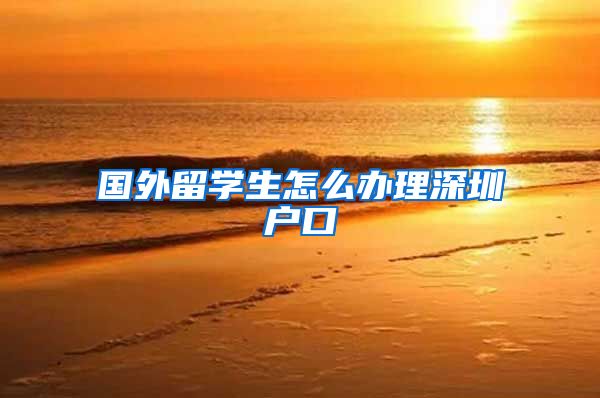 国外留学生怎么办理深圳户口