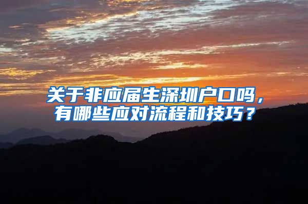 关于非应届生深圳户口吗，有哪些应对流程和技巧？