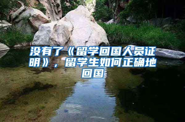 没有了《留学回国人员证明》，留学生如何正确地回国